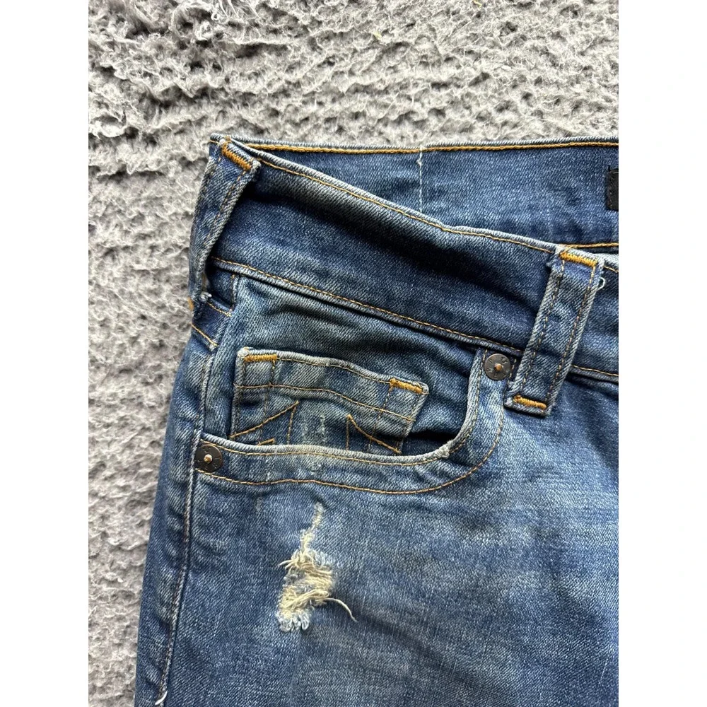 True Religion Rocco Relaxed Skinny Distressed Denim Jeans‎ Blue Mens Size 31